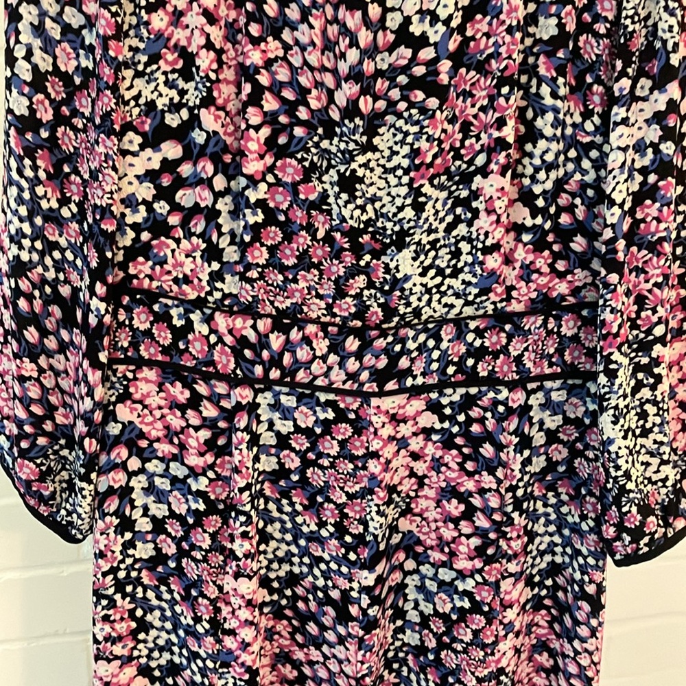 Talbots Black Dress with Vibrant Floral Accents - Picture 2 of 6